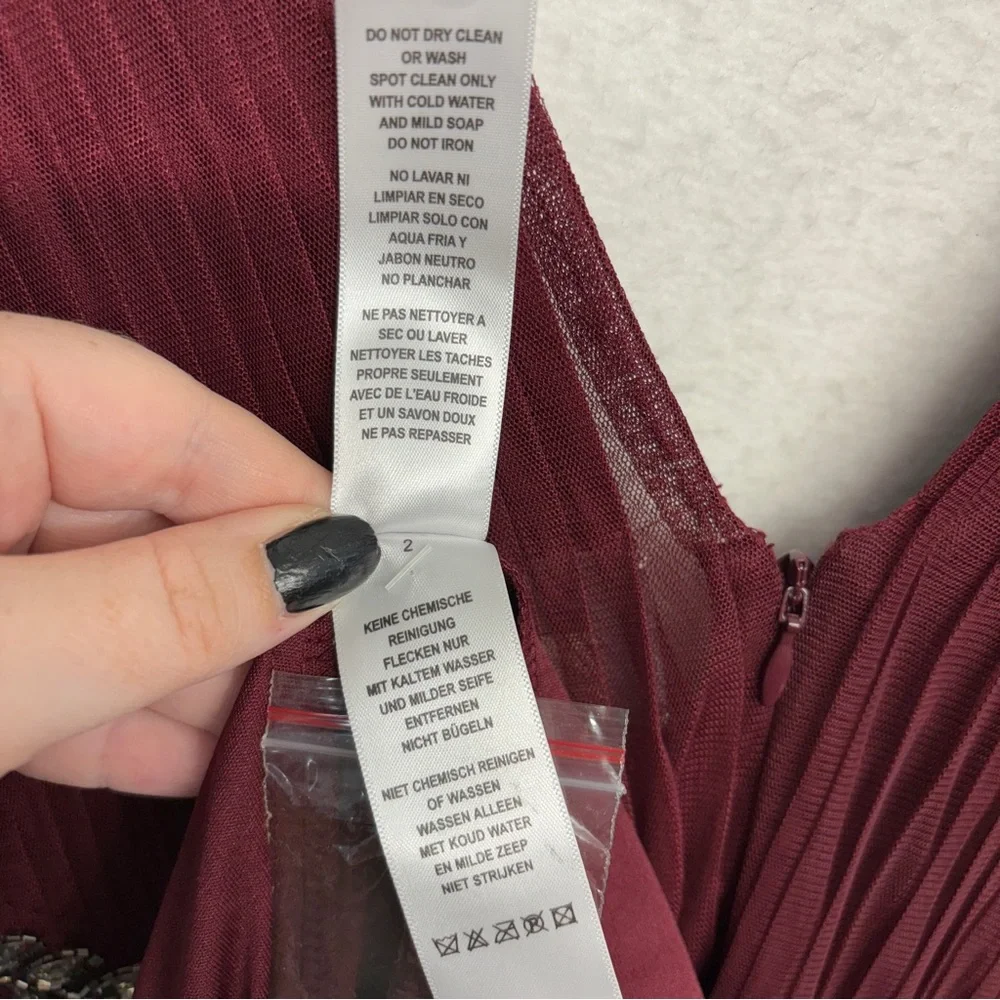 NWT Anthropologie BHLDN Isabel Formal Maxi Dress 10 Floral Sequin‎ Tulle Red - Picture 8 of 11